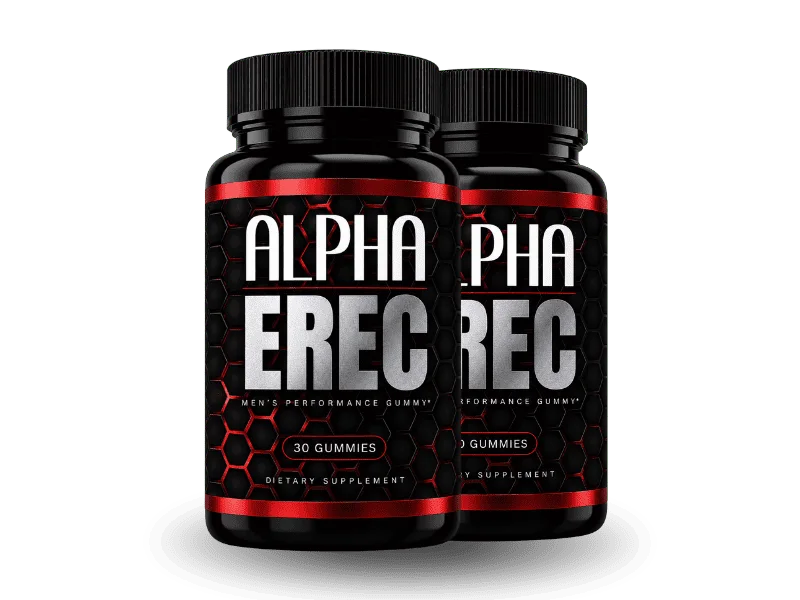 AlphaErec men's performance gummy bottles, a natural daily habit for blood flow and vitality
